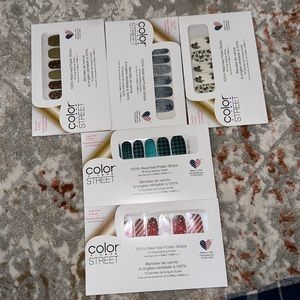 Lot of 5 color street holiday nail polish strips